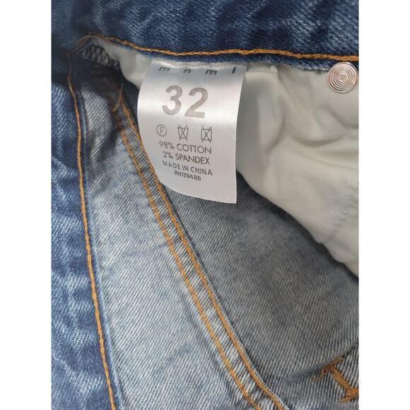 mnml Paisley Print‎ Blue Denim Mens 32 Slim Straight Western Jeans - Picture 8 of 8